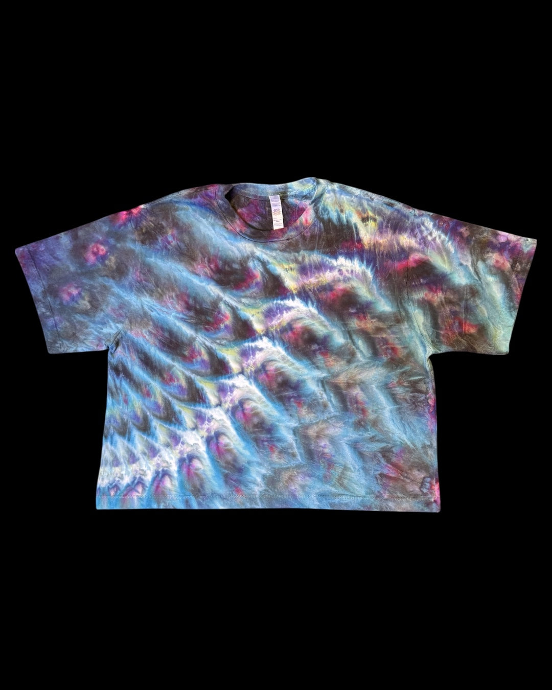 L - ladies’ fit bluesy cosmic roll boxy cropped tee