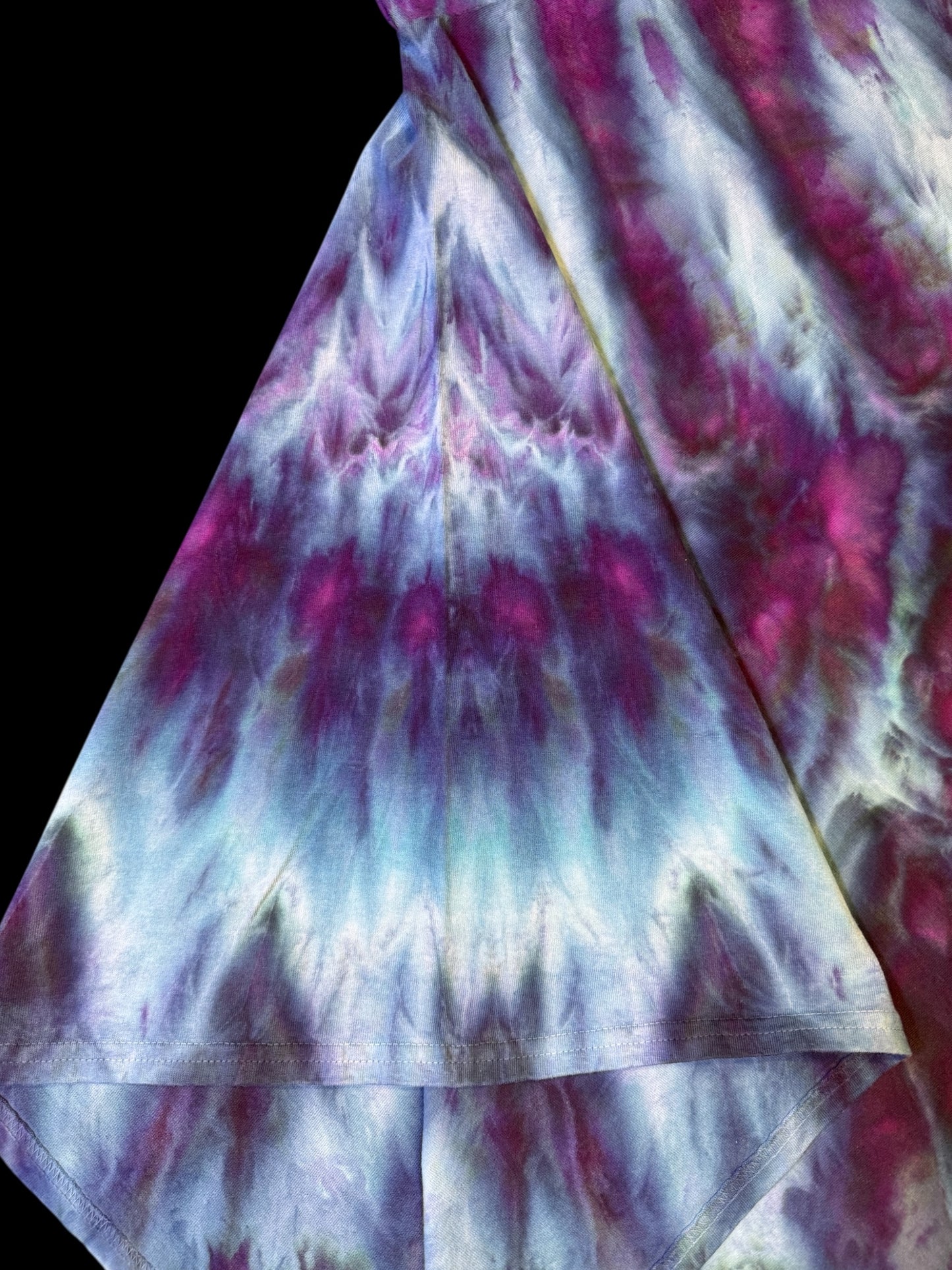 XXL - ice dyed blue green and purple twilight cosmic roll tee