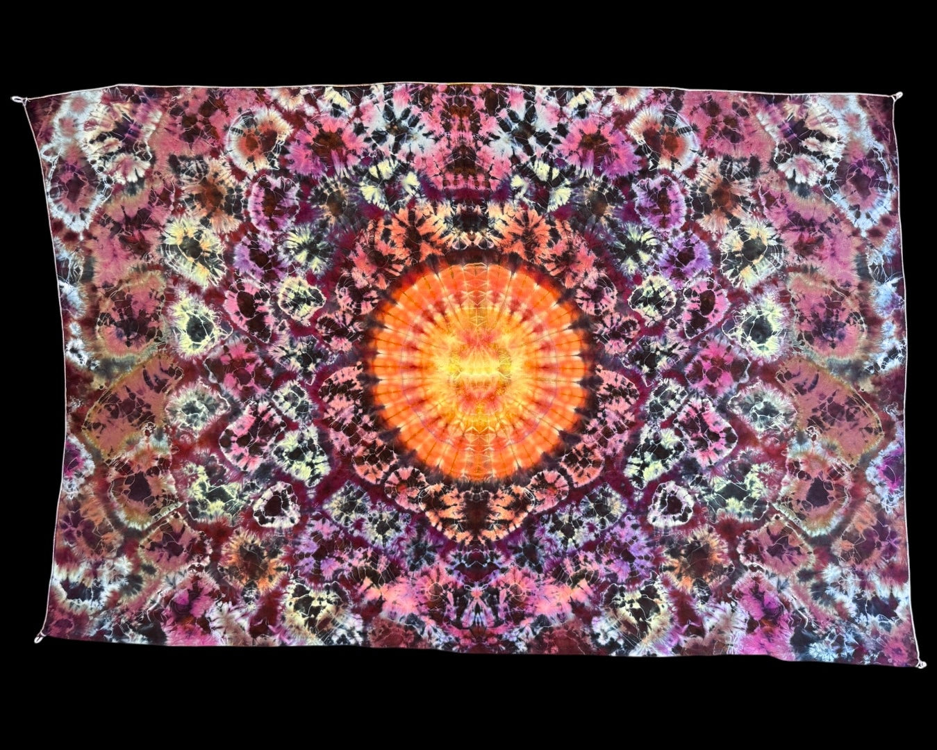 UV reactive kenney style mandala small sized tapestry