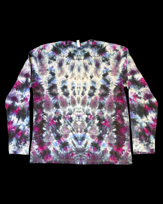 XL - ice dyed mirrored cosmic roll long sleeve tee