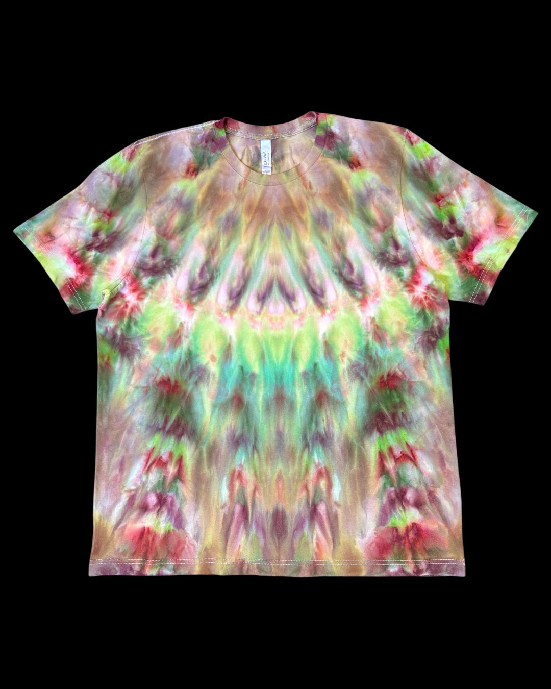 XL - ice dyed kaleidoscope eyes mirrored cosmic rolled tee