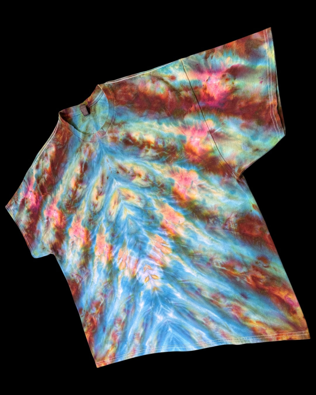 XXXL - ice dyed mirrored chevron cosmic roll tee