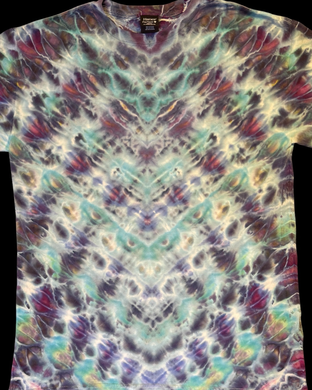 XL - youth sized ice dyed cosmic rolled chevron tee