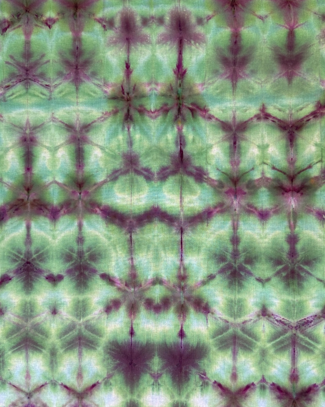 ice dyed sekka shibori variation wild garden bandana