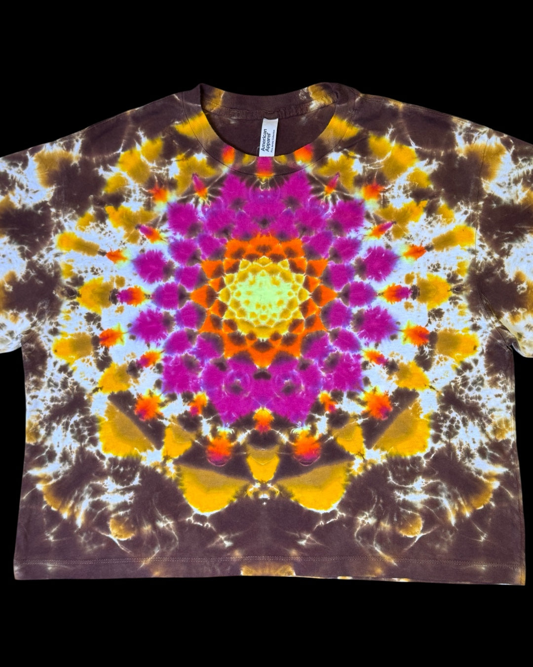 L - ladies’ fit front to back mandala boxy cropped tee