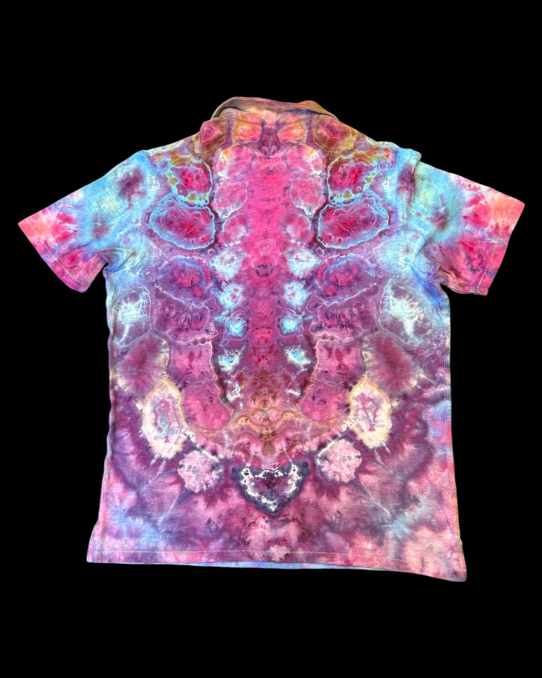 S - upcycled ice dyed men’s polo