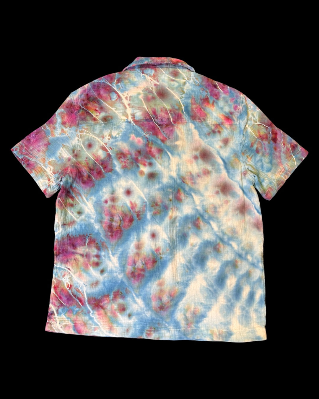 S - ice dyed cosmic rolled gauze cotton shirt