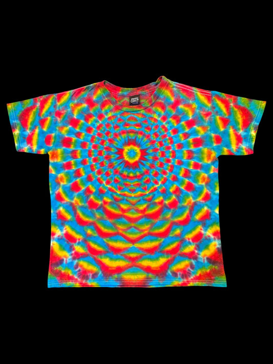 L - youth sized rainbow mandala tee