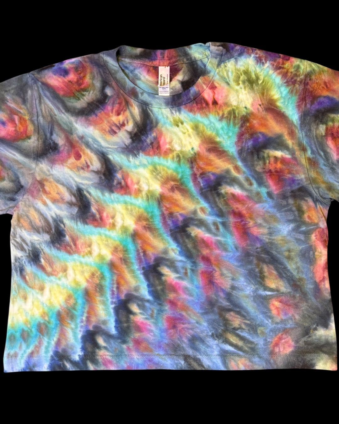 S - ladies’ fit warrior princess ice dyed cosmic roll boxy cropped tee