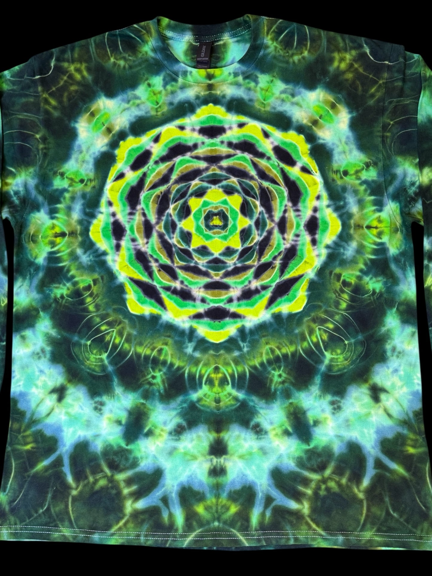 XL - green mandala machine long sleeve tee