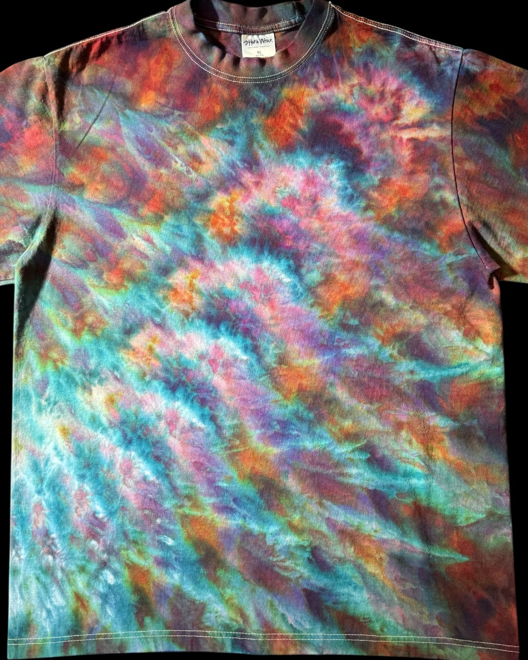 XL - ice dyed phoenix flame mindbender b cosmic roll tee