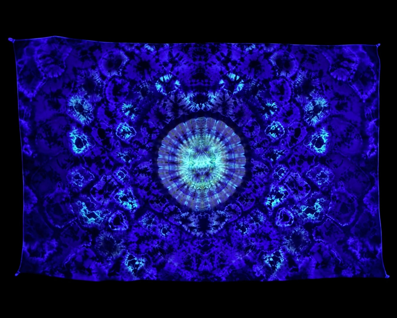 UV reactive kenney style mandala small sized tapestry