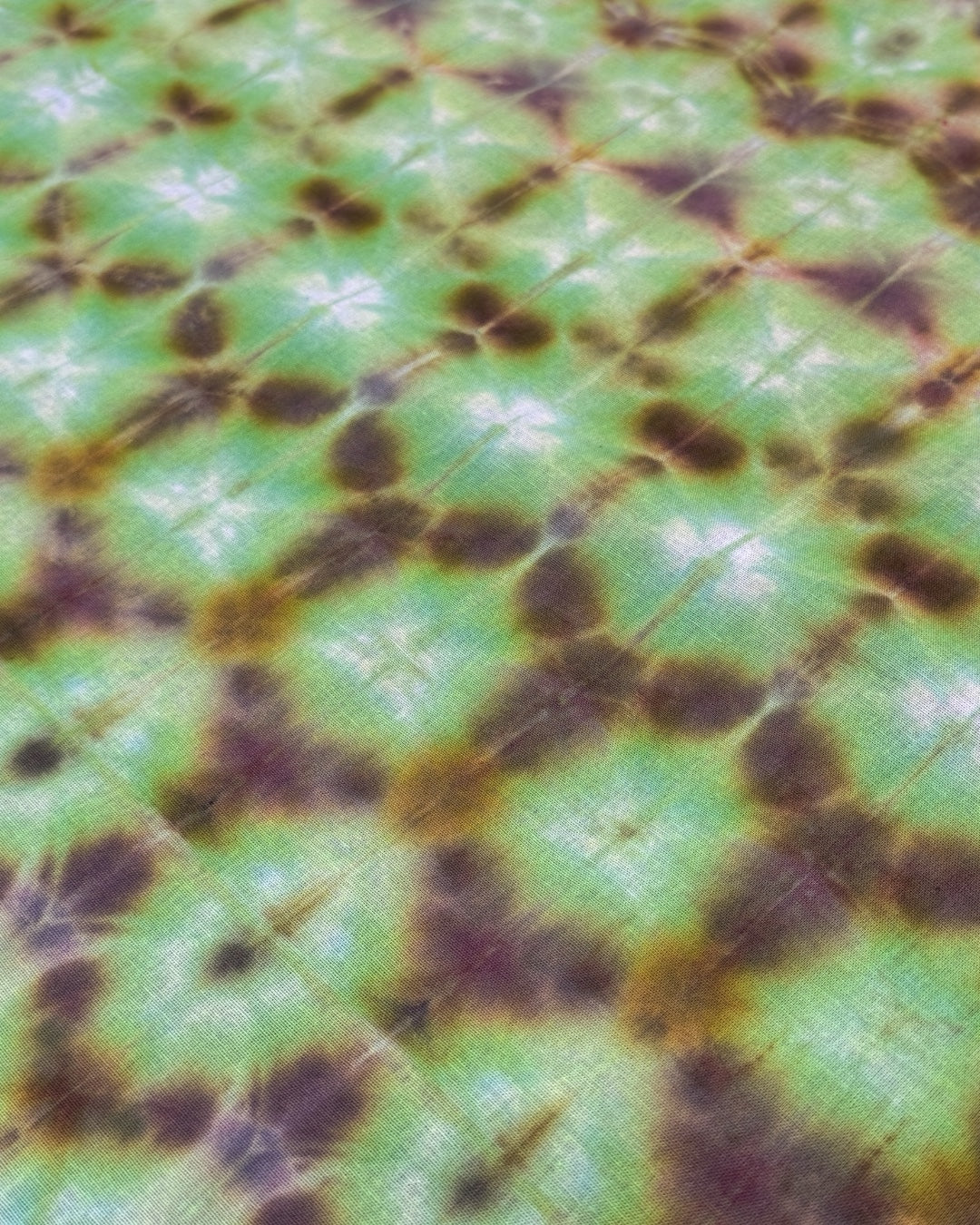 ice dyed sekka shibori honeydew bandana