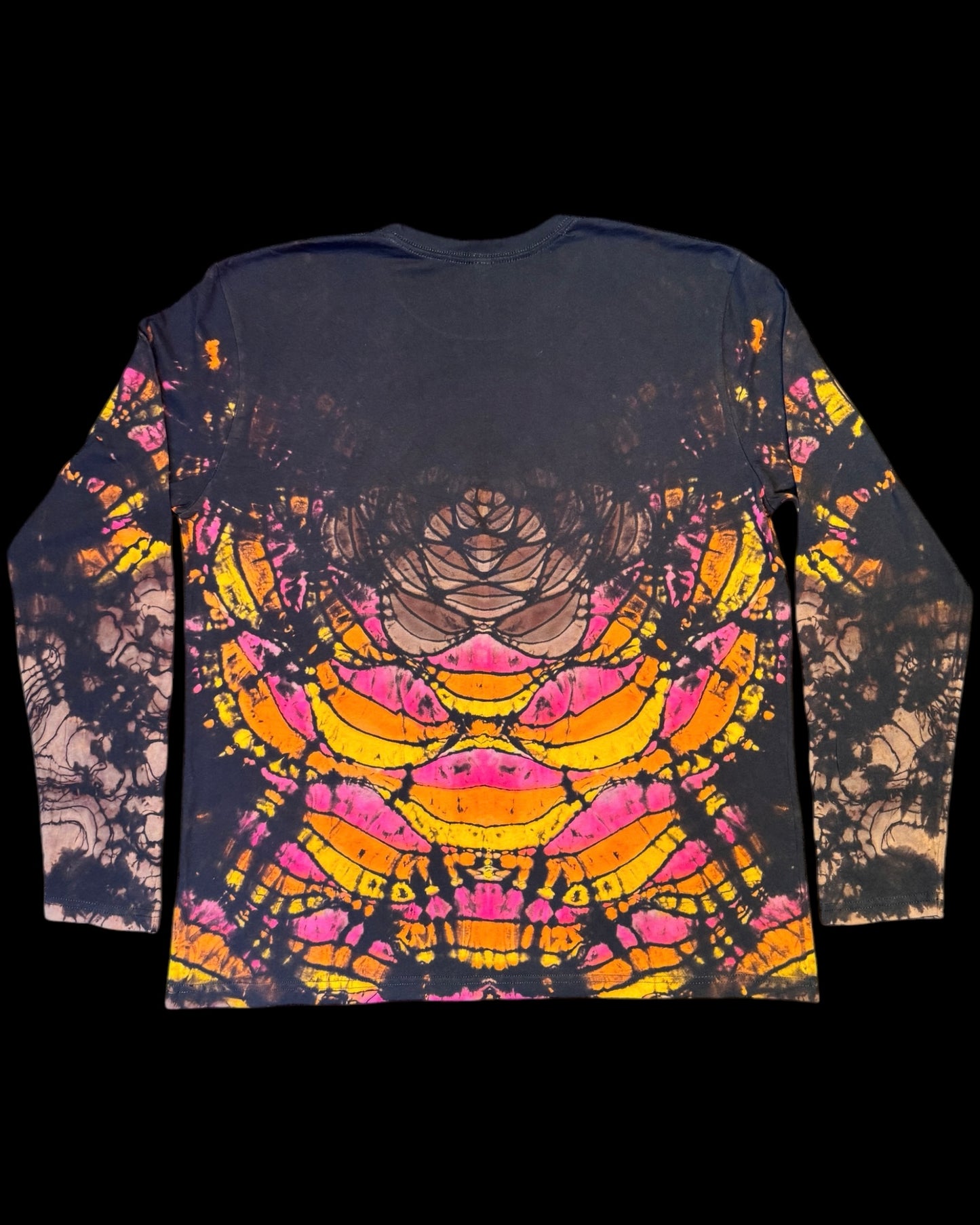 XL - reverse dyed mocha mousse cosmic mandala longsleeve tee