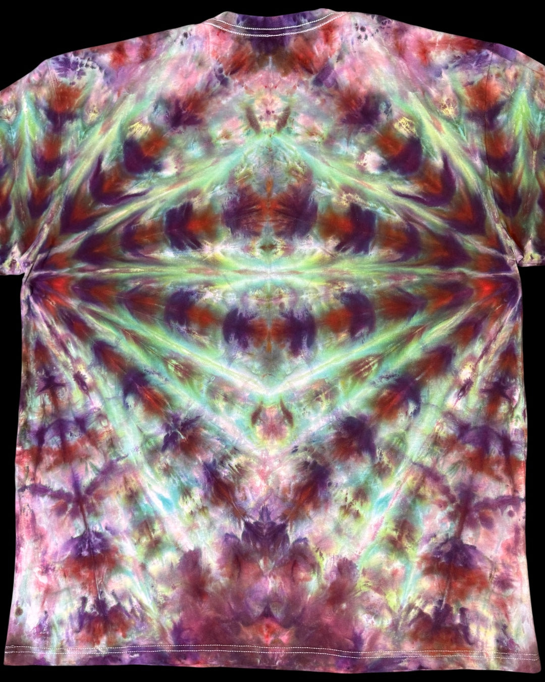 XXL - twice tied and ice dyed mirrored fan fold tee