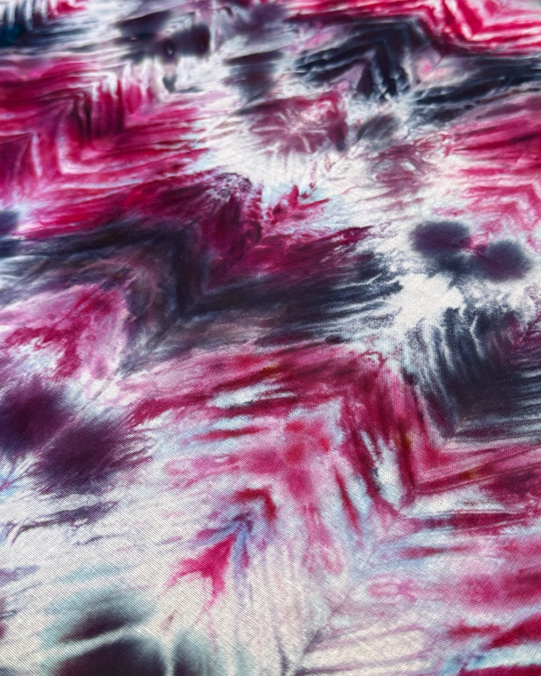ice dyed pink arashi shibori bandana