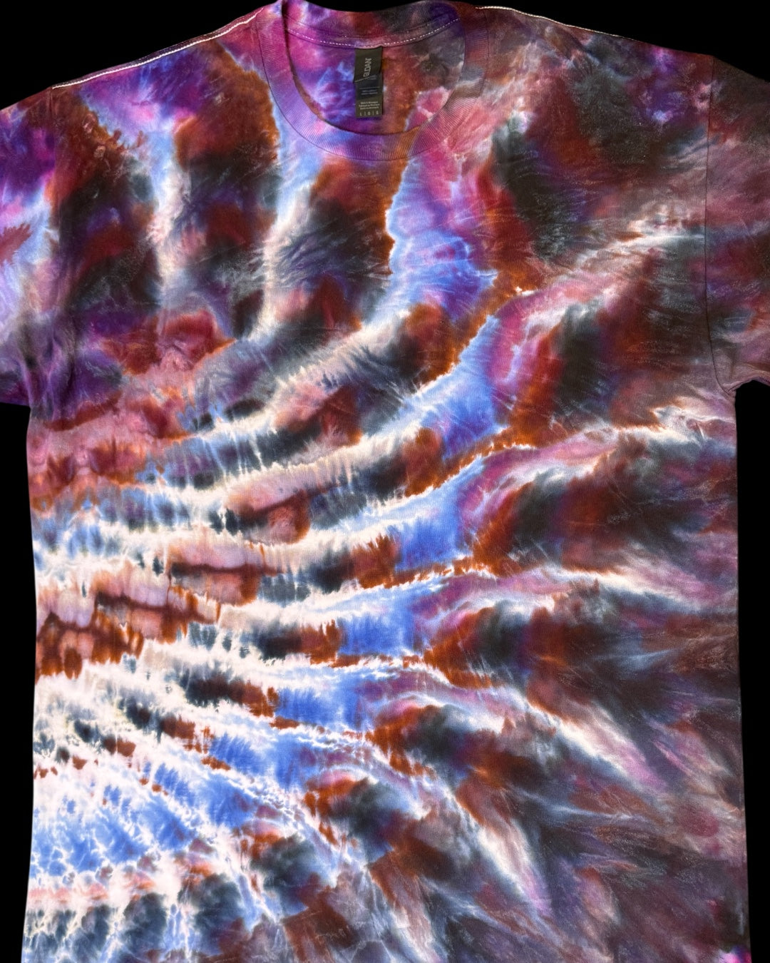 L - ice dyed lilac bordeaux cosmic rolled tee