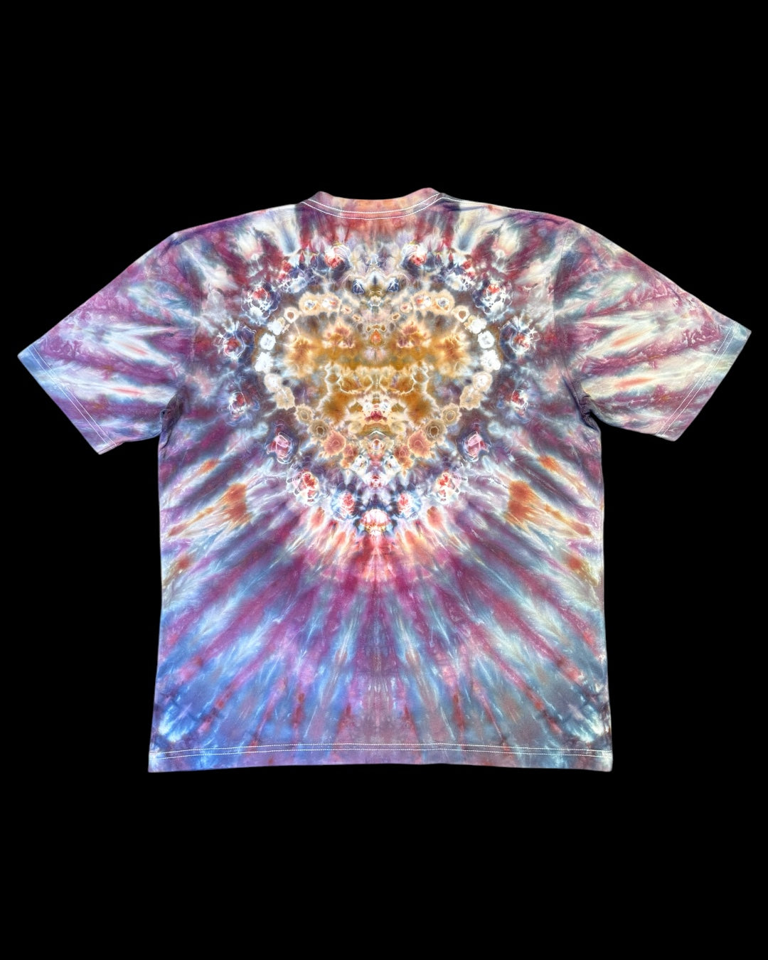 L - ice dyed kenney style heart vee tee