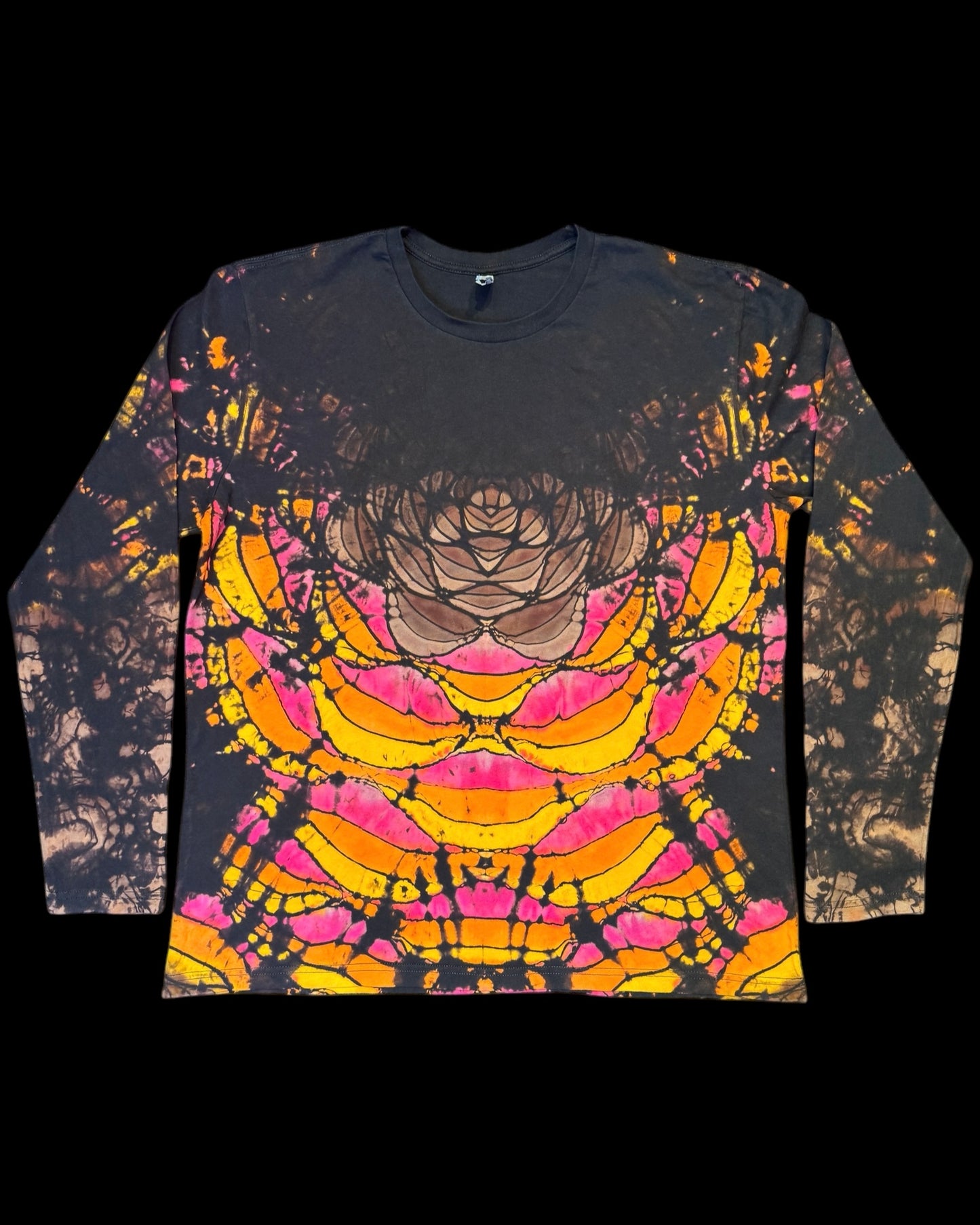 XL - reverse dyed mocha mousse cosmic mandala longsleeve tee