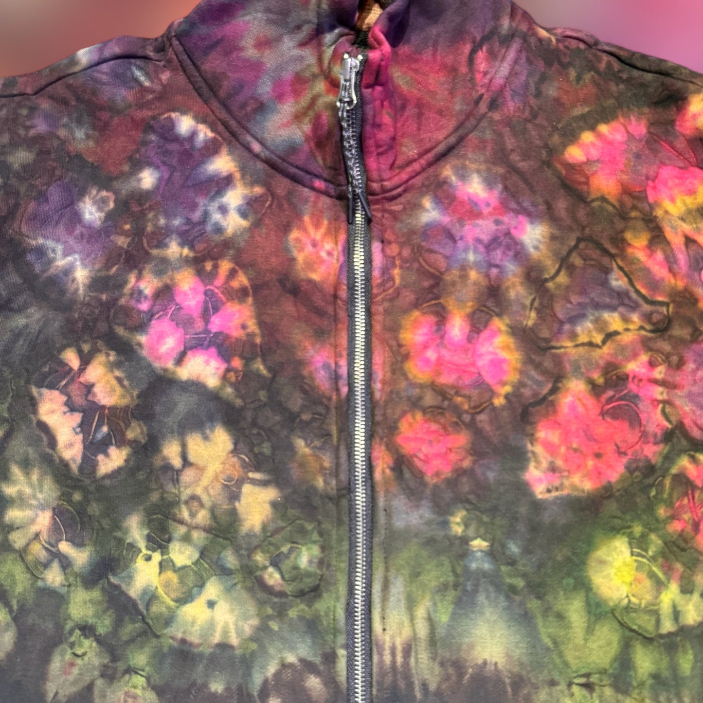 L - partial reverse dyed geode style hoodie