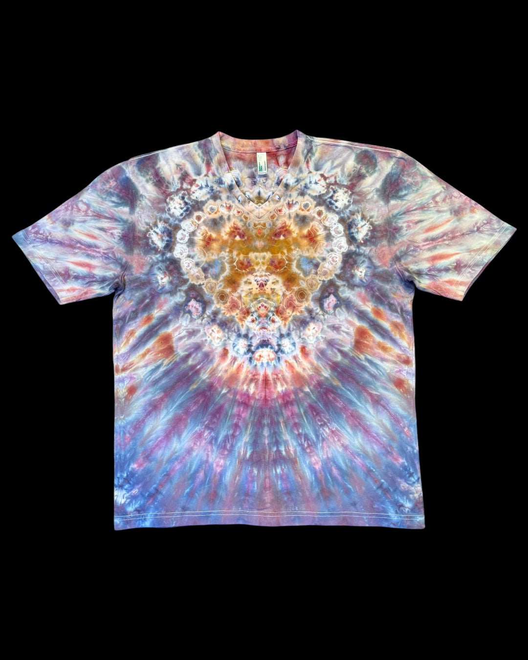 L - ice dyed kenney style heart vee tee