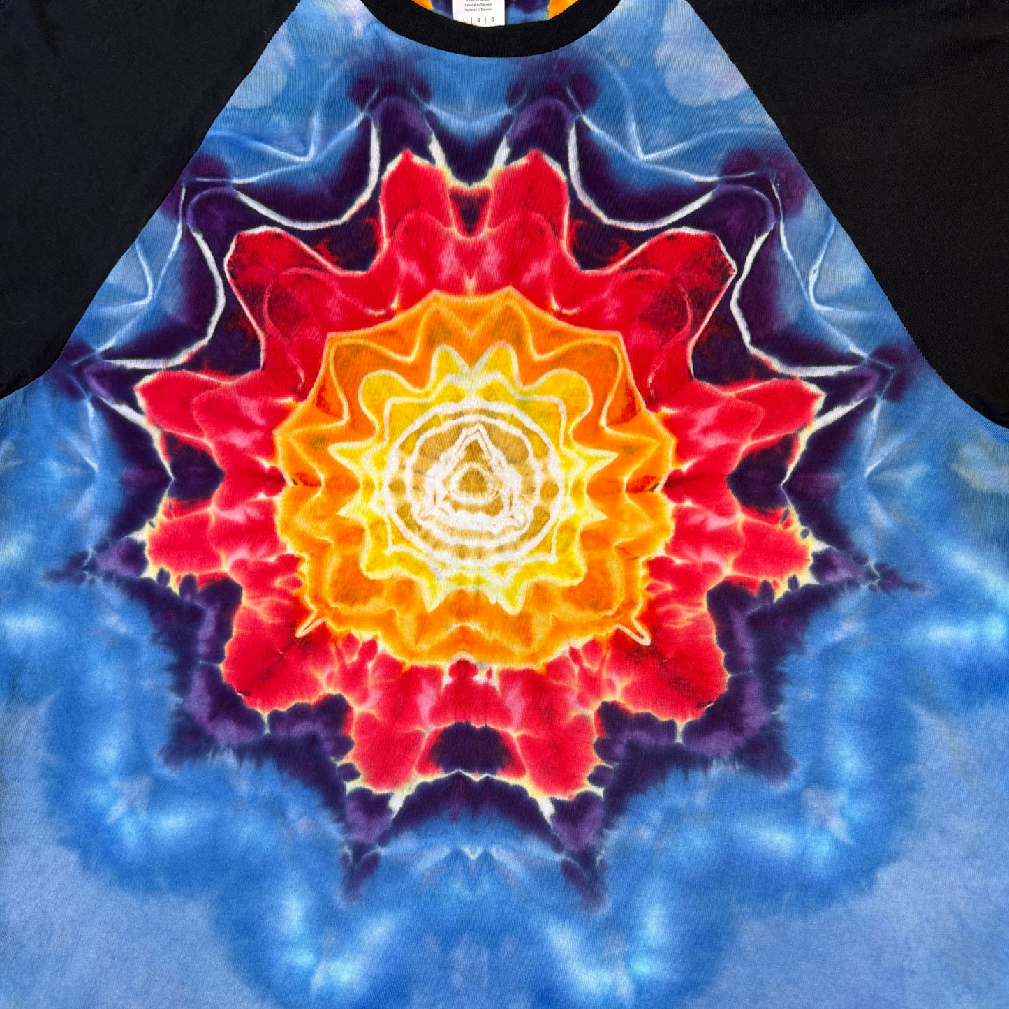 L - mandala baseball raglan tee 3/4 sleeve