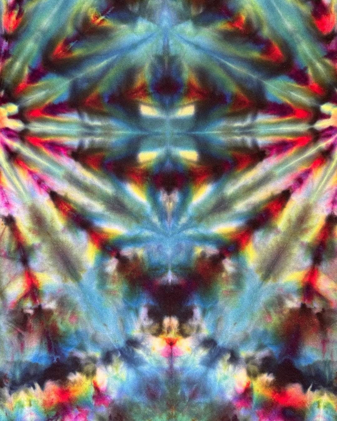 M - ice dyed mindbender tangerine fan fold tee