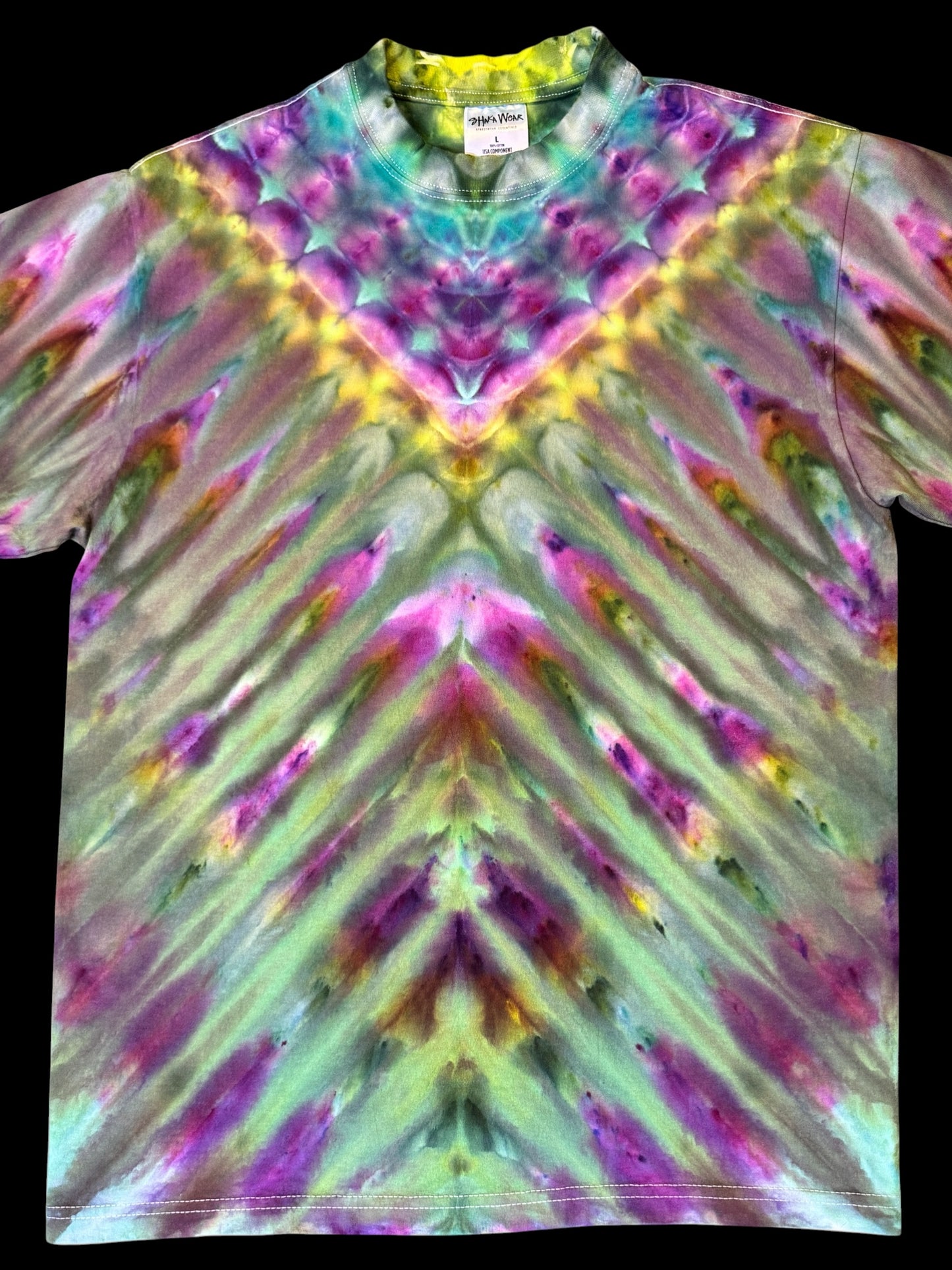 L - ice dyed chevron tee