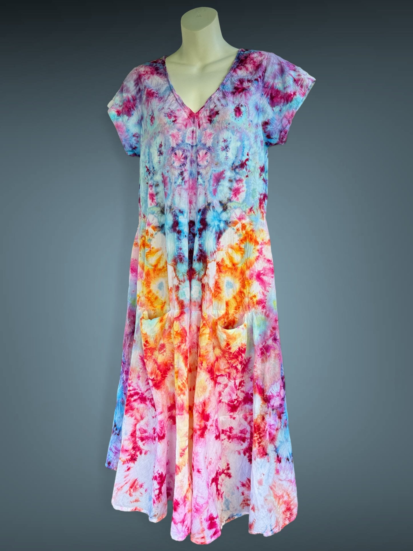 L - ice dyed kenney style dress