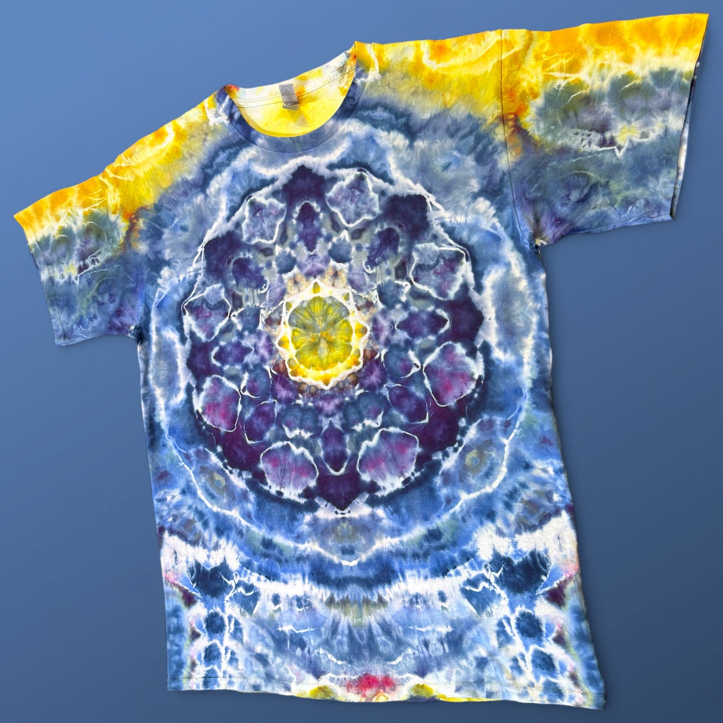 XL - ice dyed cosmic sun-dala tee