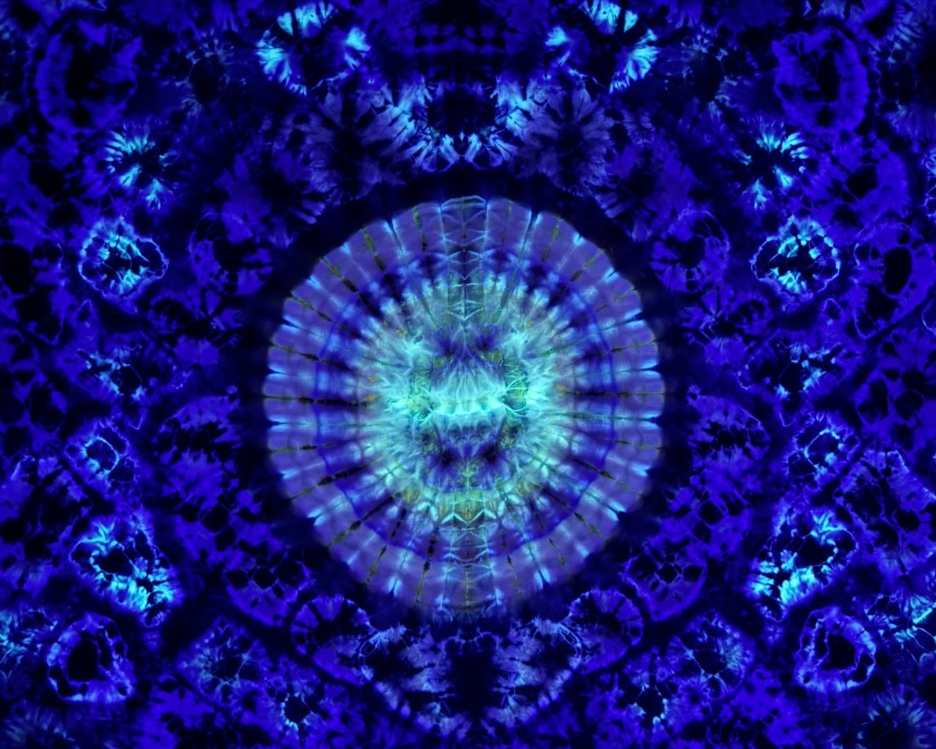 UV reactive kenney style mandala small sized tapestry