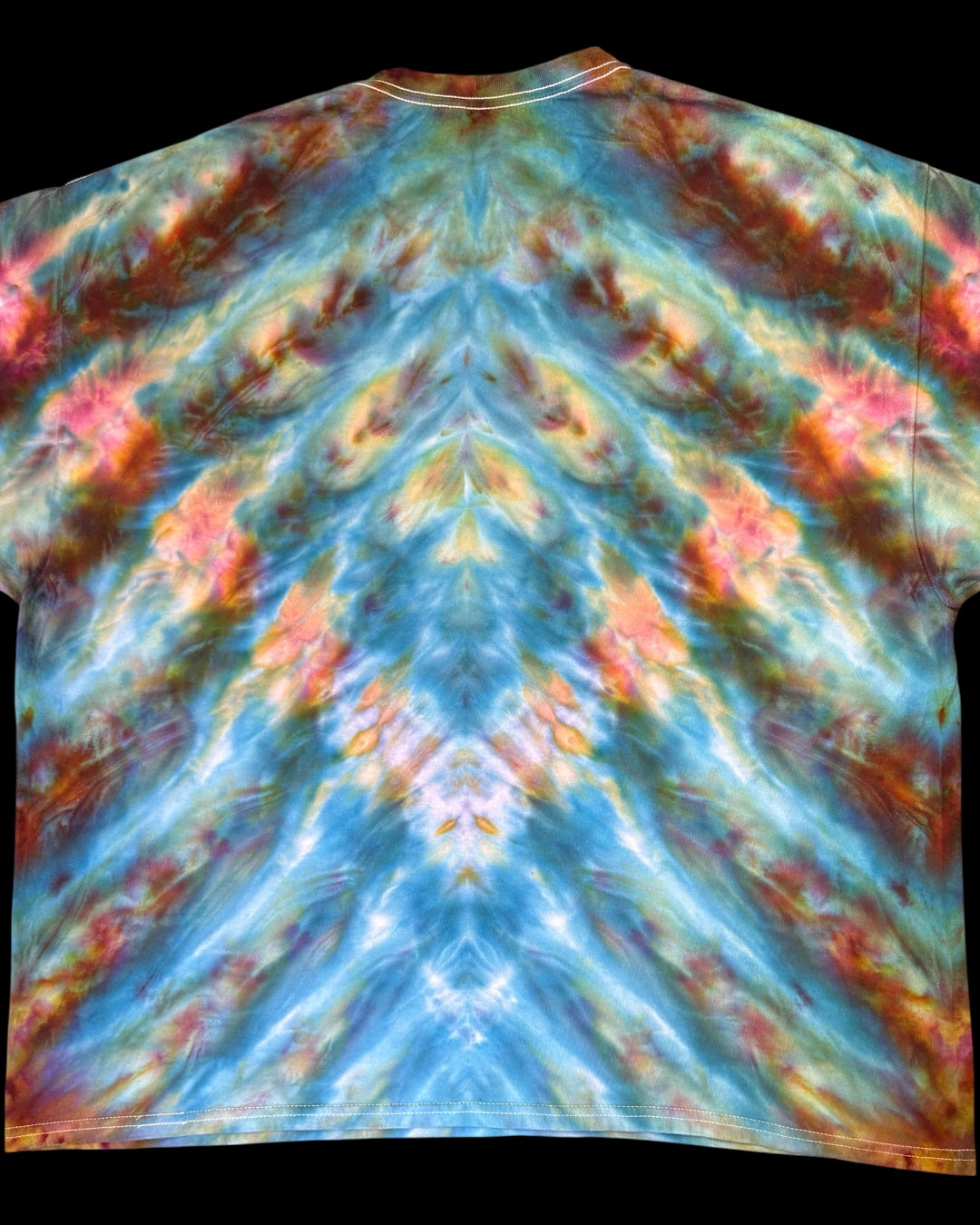XXXL - ice dyed mirrored chevron cosmic roll tee