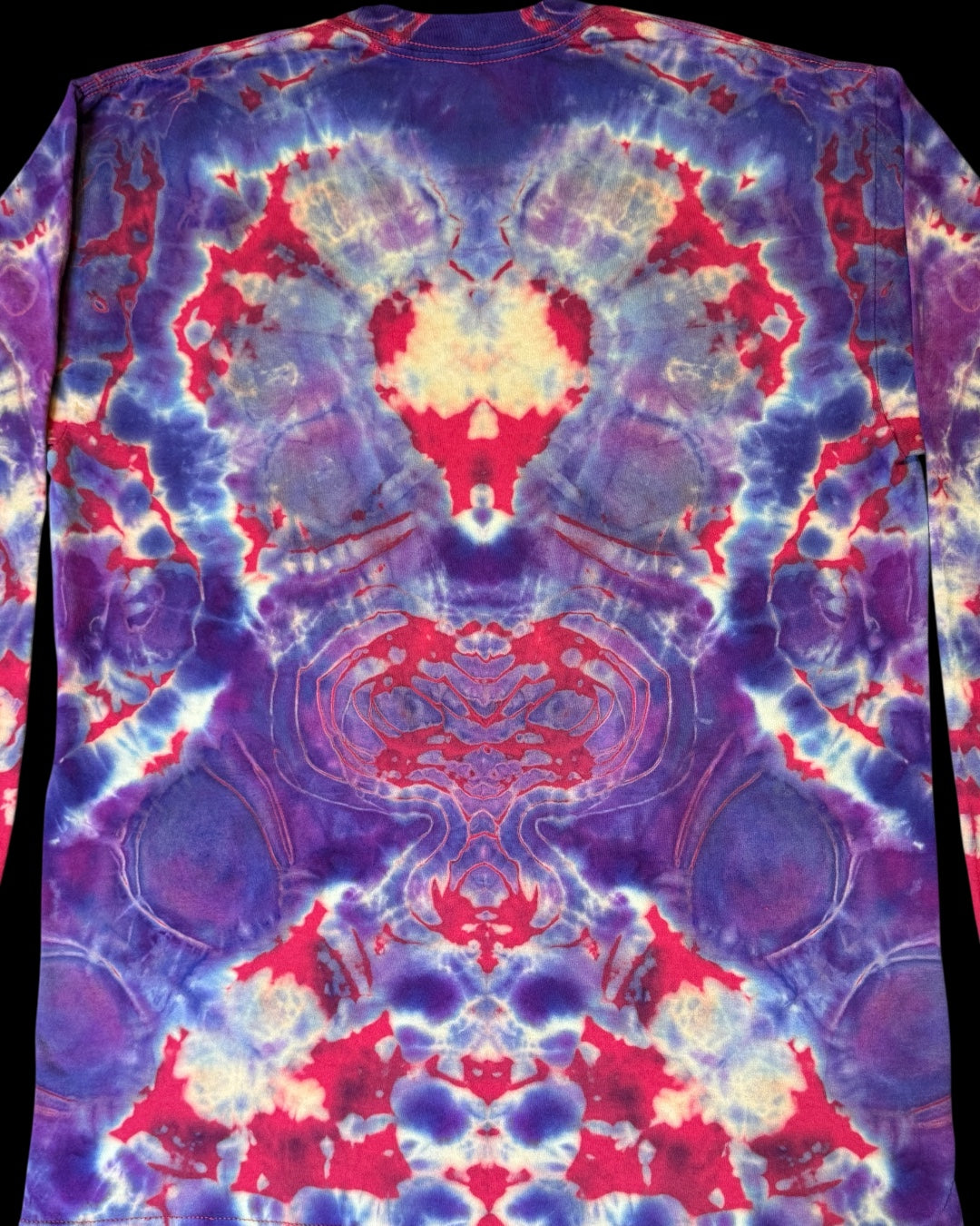 M - red reverse dyed mandala long sleeve tee