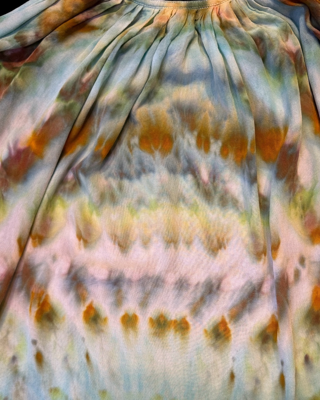 one size - ice dyed cosmic rolled rayon parachute dress