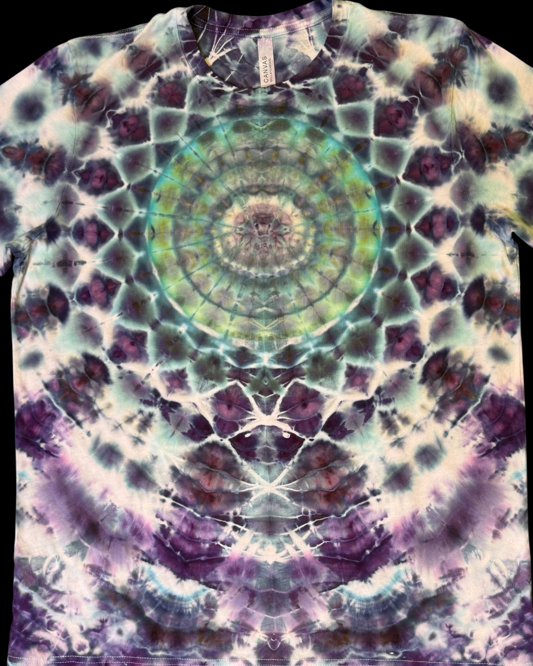L - ice dyed ultraviolet seaglass mandala tee