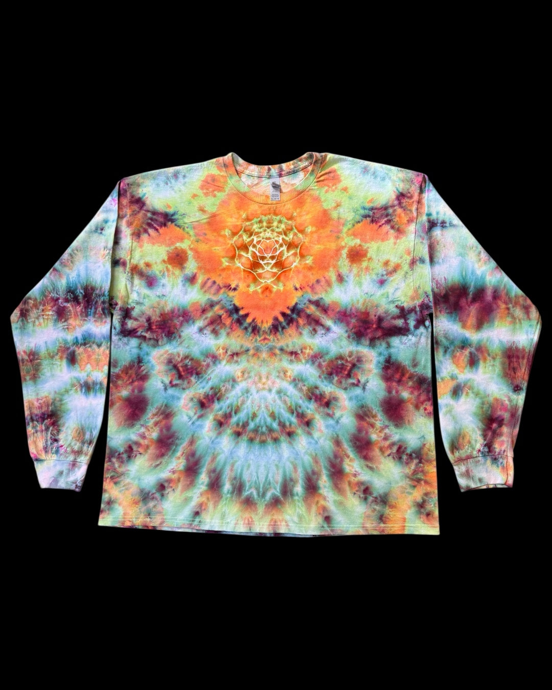 XXL - ice dyed highlights and northern lights cosmic combo long sleeve tee