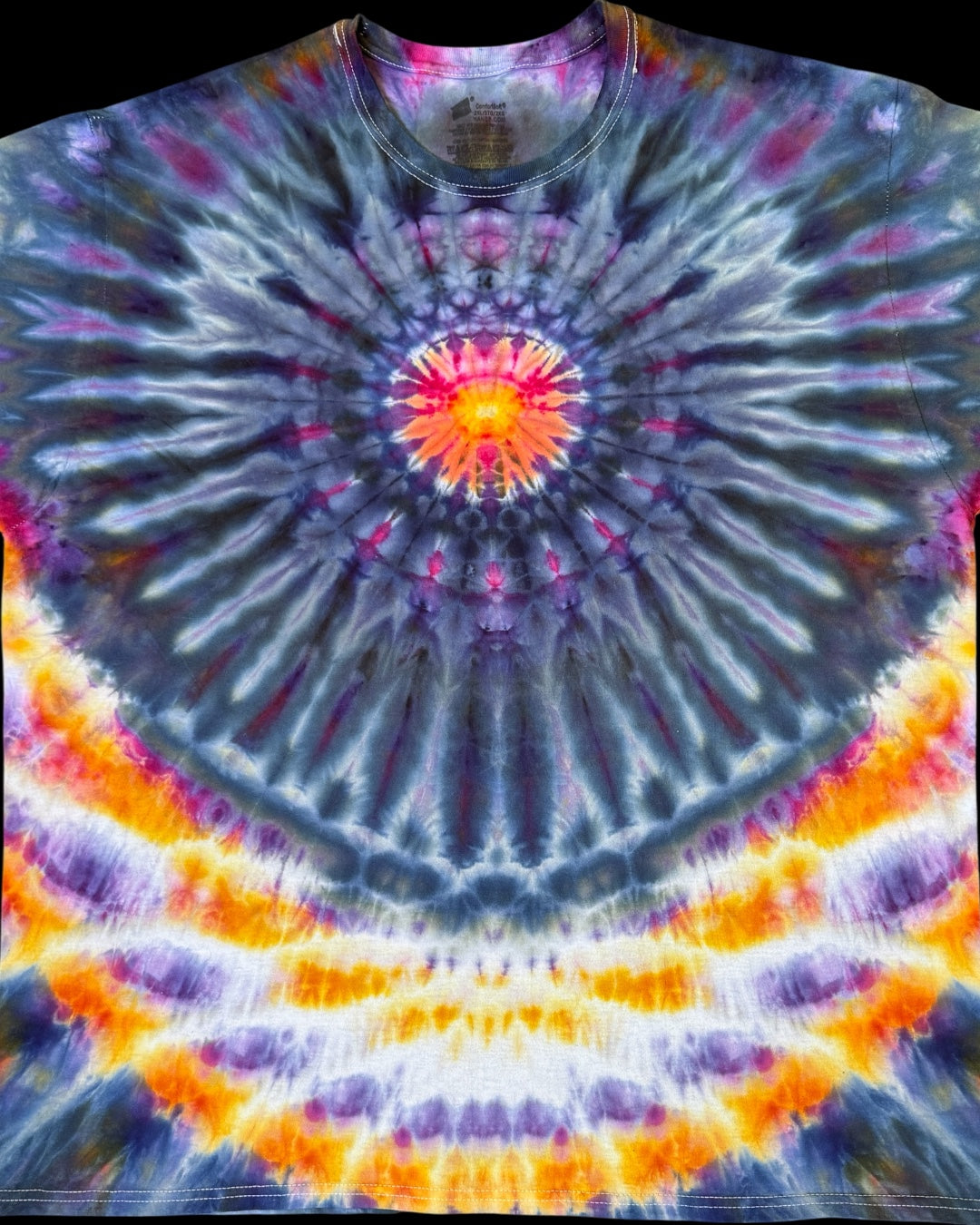 XXL - ice dyed spicy desert sunset mandala and cosmic roll combo tee