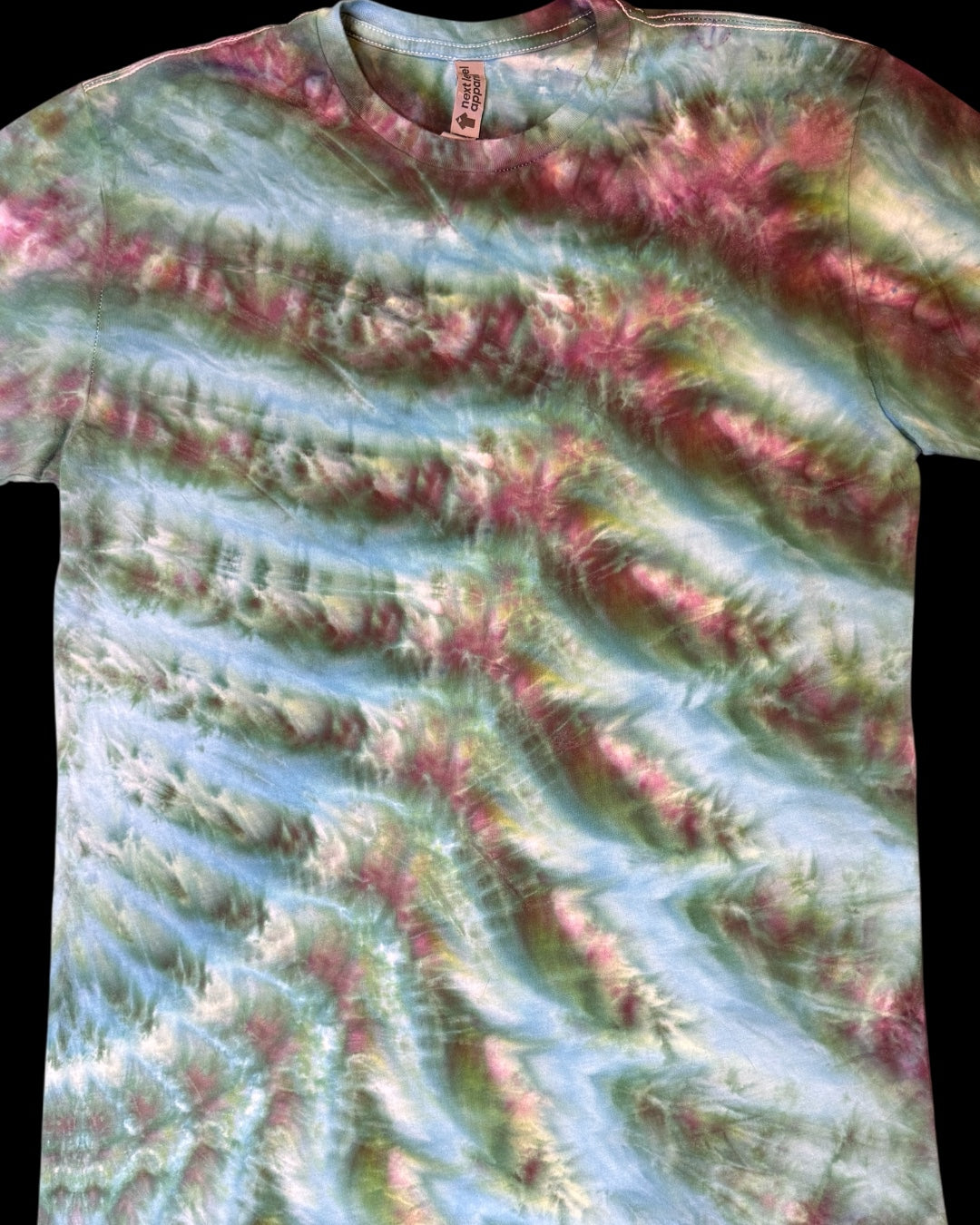 M - ice dyed ‘aurora’ cosmic rolled logo tee