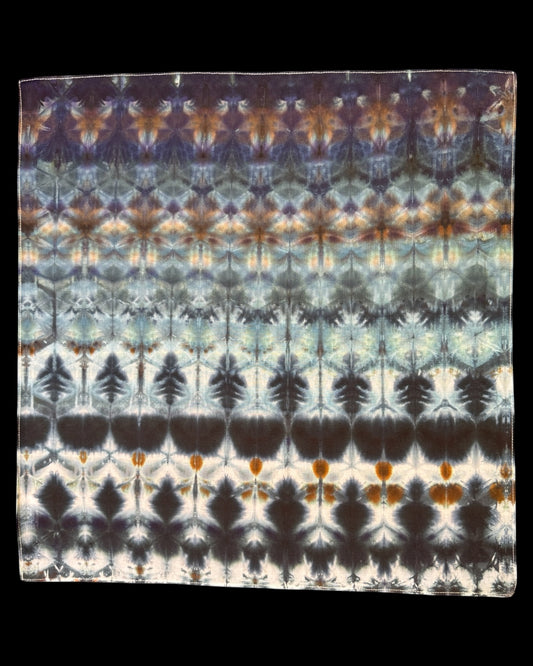 ice dyed sekka shibori blue gray and avalon bandana