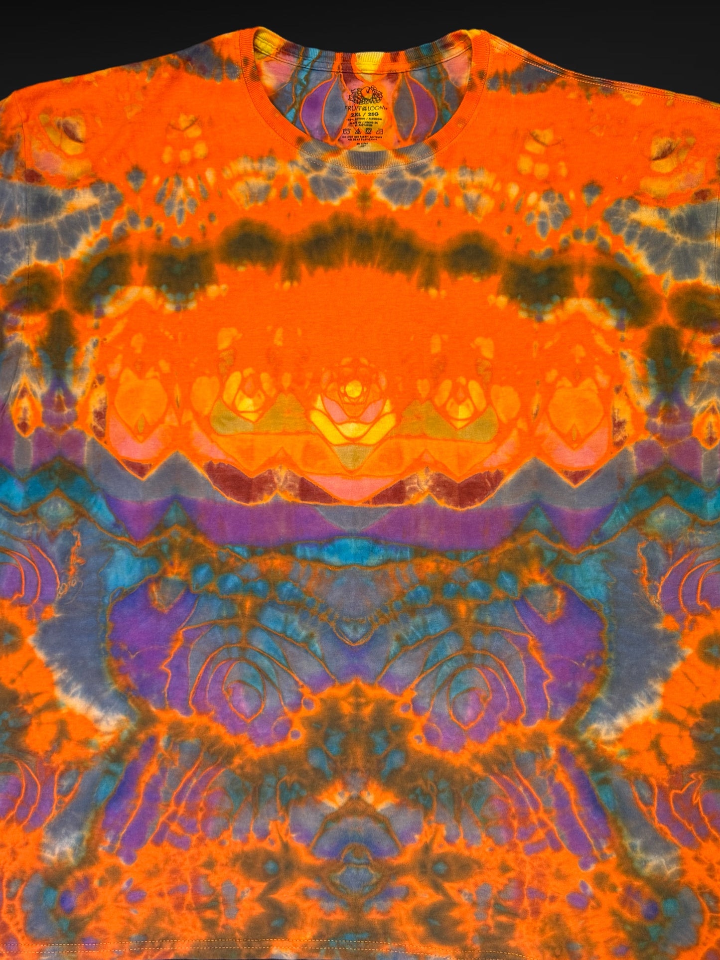 XXL - orange reverse dyed sideways cosmic glitch-dala tee