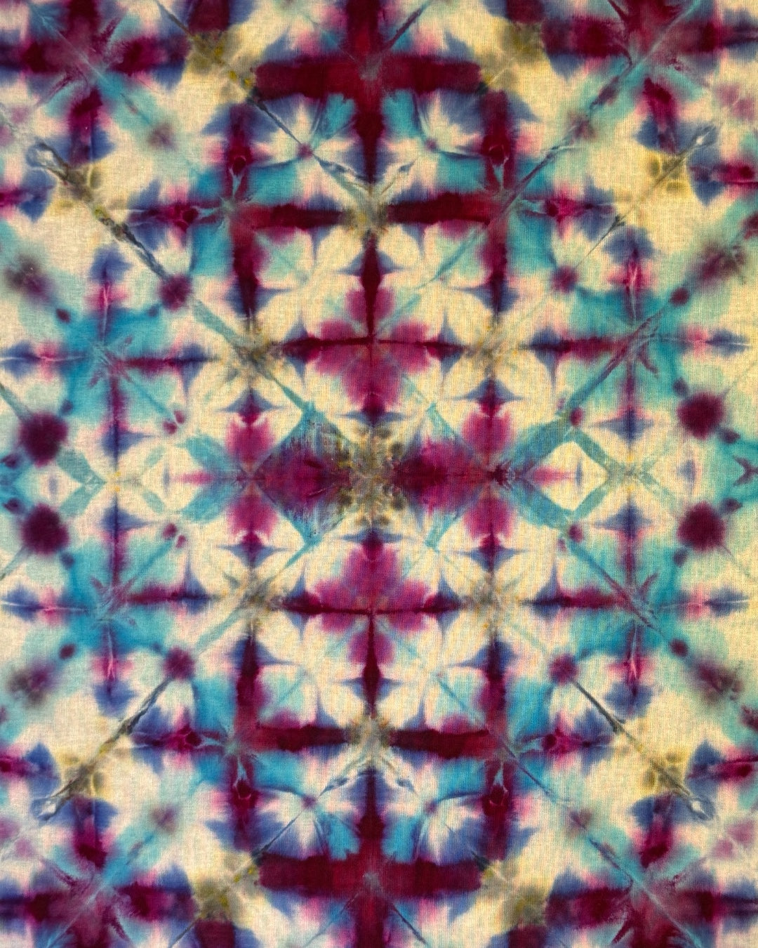 ice dyed quad sekka shibori bandana