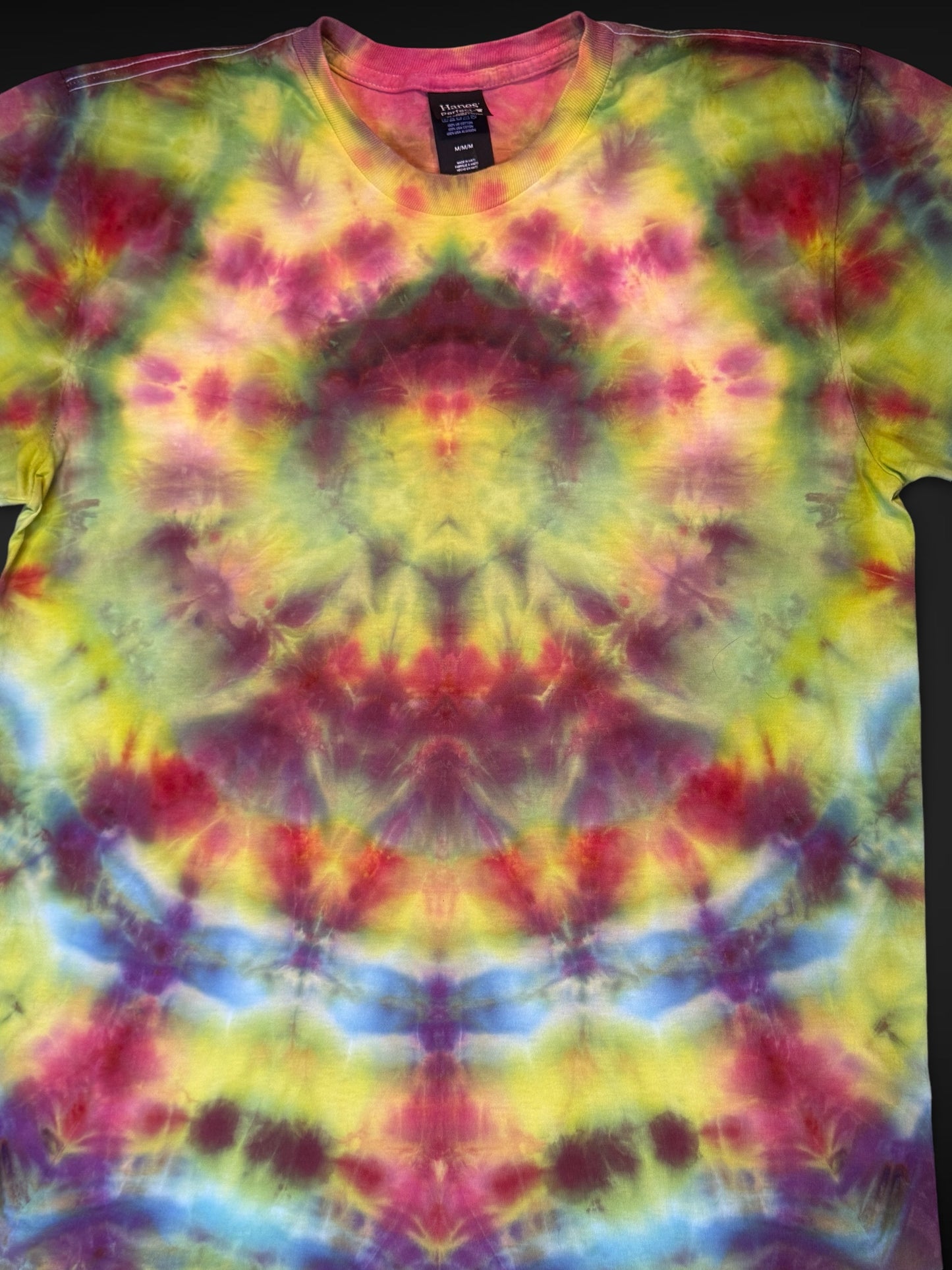 M - ice dyed glitched mandala tee