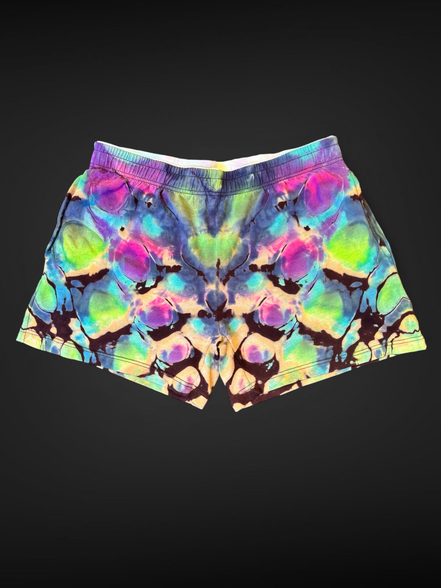 S - reverse dyed cosmic vee viscose cotton shorts