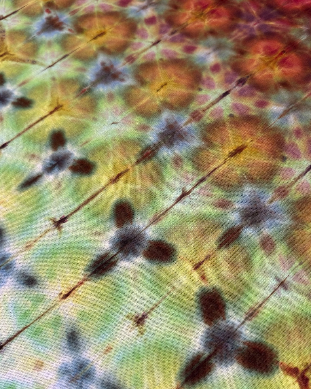 ice dyed phoenix flame sekka shibori bandana