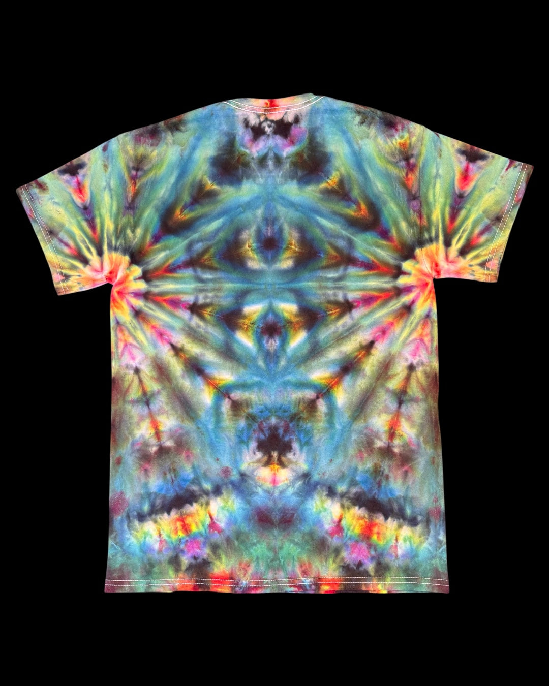 M - ice dyed mindbender tangerine fan fold tee
