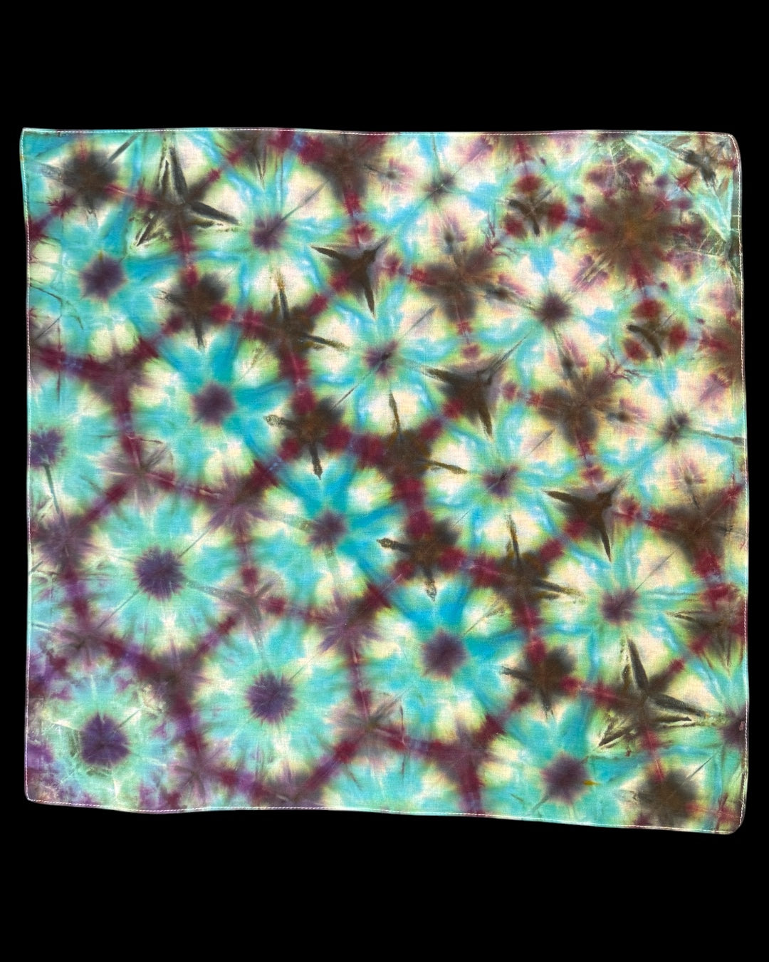 ice dyed sekka shibori green and blue with warrior princess bandana