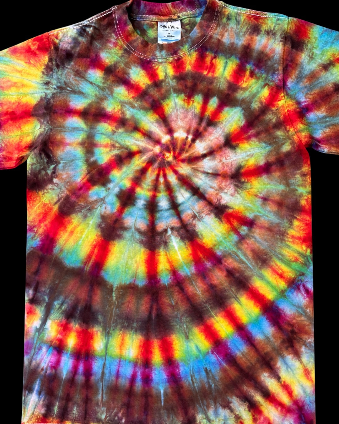 M - ice dyed pseudo rainbow spiral