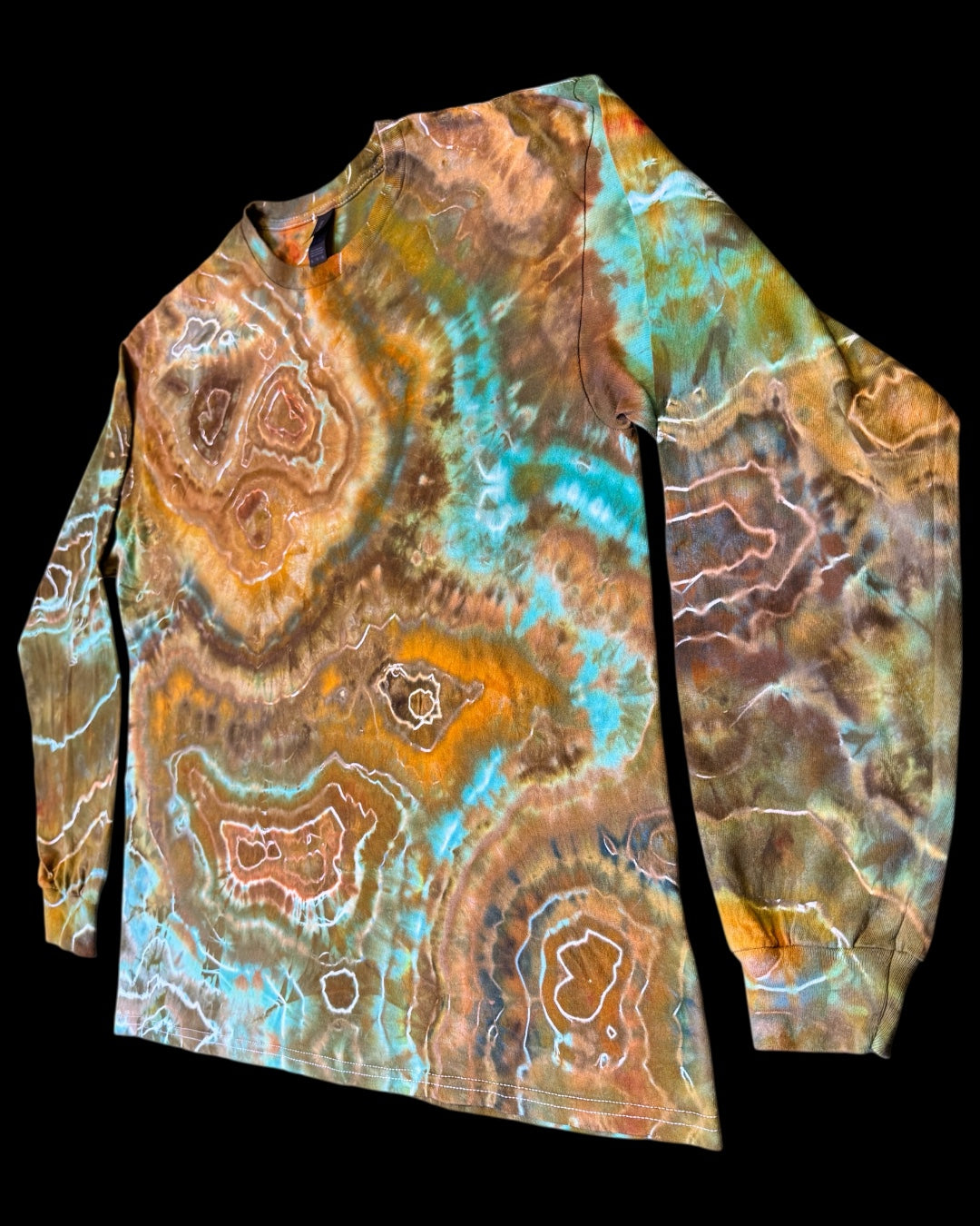 XL - ice dyed labradorite geode long sleeve tee