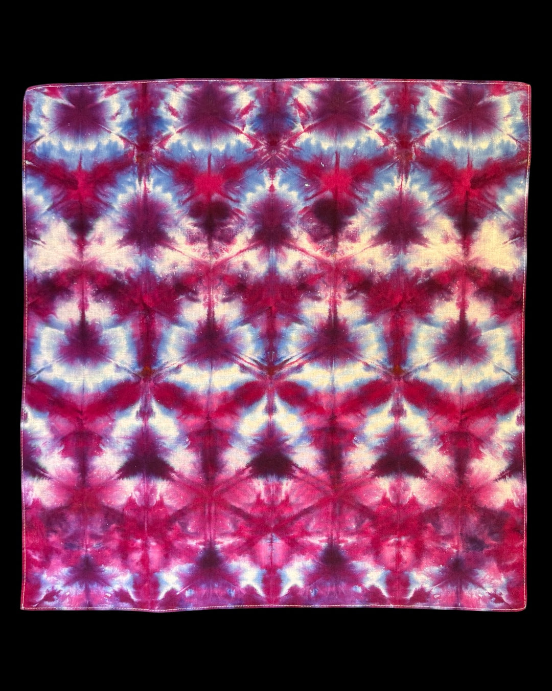 ice dyed pink amethyst shibori bandana