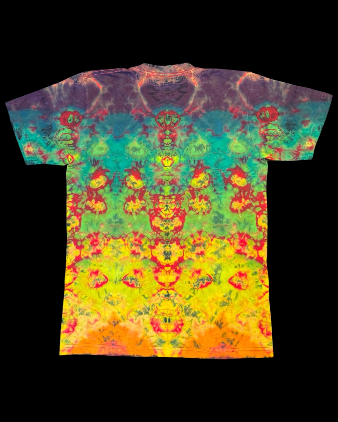 M - red reverse dyed rainbow kenney variation tee